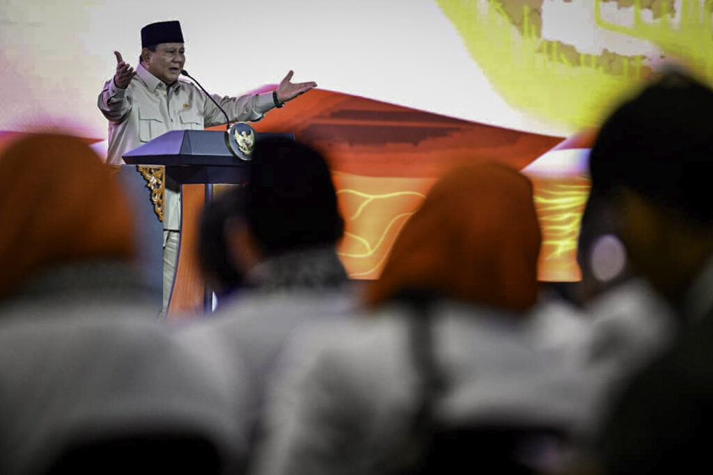 Presiden Prabowo Subianto saat acara penutupan Munas VI Partai Keadilan Sejahtera (PKS) Tahun 2025. (bpmi setpres)